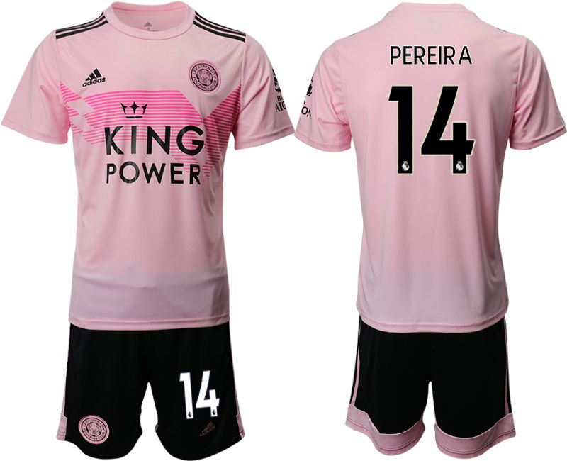 Men 2019-2020 club Leicester City away #14 pink Soccer Jerseys
